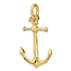 14k Yellow Gold 3-D Anchor Pendant 1 1/4in