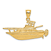 14k Yellow Gold Fishing Boat Pendant