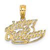 14k Yellow Gold Happy Birthday Script Charm