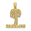 14k Yellow Gold Palm Tree Bahamas Pendant 5/8in