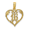 14k Yellow Gold 16 Heart Charm