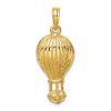 14k Yellow Gold Hot Air Balloon Pendant 3/4in