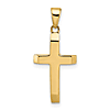 14k Yellow Gold Hollow Cross Pendant with Tapered Ends 3/4in