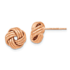 14k Rose Gold Love Knot Polished Diamond-cut Post Earrings