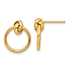 14k Yellow Gold Knot Circle Drop Earrings