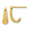 14k Yellow Gold Small J Hoop Earrings