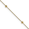 14k Yellow Gold Six Station Bead Anklet