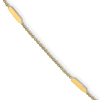 14k Yellow Gold 10in Italian Bar Station Link Anklet