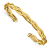 14k Yellow Gold Polished Braided Cuff Bracelet 5.5mm Thick