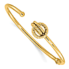 14k Yellow Gold Italian Textured Love Knot Hinged Bangle Bracelet