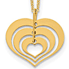 14k Yellow Gold Three Nested Heart Pendant Necklace