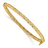 14k Yellow Gold Italian Twisted Bangle Bracelet With Polished and Brushed Finish 7in