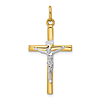 14k Two-tone Gold Italian Smooth INRI Crucifix Pendant 1in