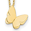 14k Yellow Gold Butterfly Charm Necklace