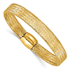 14k Yellow Gold Slip-on Stretch Mesh Bangle Bracelet