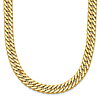 14k Yellow Gold Italian Reversible Polished and Satin Fancy Curb Necklace