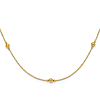 14k Yellow Gold 7 Diamond-cut Bead Station Necklace 17in