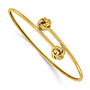 14k Yellow Gold Love Knots Bypass Cuff Bracelet