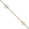 14kt Two-tone Gold Flower Anklet