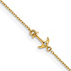 14k Yellow Gold CZ Anchor Anklet 9in