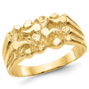 14k Yellow Gold Ladies' Grooved Gold Nugget Ring