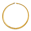 14k Yellow Gold 18in Domed Omega Necklace 8mm Wide