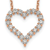 14k Rose Gold 1 ct True Origin Lab Grown Diamond Heart Necklace