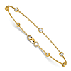 14k Yellow Gold 0.45 ct Lab Grown Diamond Station Rolo Bracelet