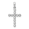 14k White Gold 1/10 ct tw Diamond Bezel Small Cross Pendant