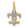 14k Yellow Gold 2/5 ct tw Lab Grown Diamond Fleur De Lis Pendant