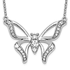 14k White Gold 1/4 ct tw Lab Grown Diamond Butterfly Necklace