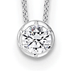 14k White Gold 3/5 ct Lab Grown Diamond Solitaire Bezel Necklace