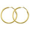 14kt Yellow Gold 1 1/2in Smooth Round Hoop Earrings 3mm