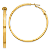 14k Yellow Gold Square Edge Round Hoop Earrings 1.75in