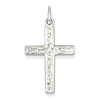 Sterling Silver 1in Latin Cross Pendant with Polished Textured Finish
