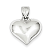 9/16in Puffed Heart Charm - Sterling Silver