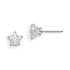 Sterling Silver 6mm Star CZ Stud Earrings