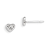 Sterling Silver 1/4in CZ Heart Post Earrings