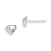 Sterling Silver Heart with CZ Post Earrings