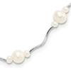 Sterling Silver White Freshwater Cultured Pearl Wavy Necklace