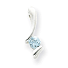 5mm Blue Topaz Pendant - Sterling Silver