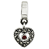 Sterling Silver Reflections Marcasite Heart Dangle Bead