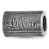 Sterling Silver Reflections Personalized Barrel Bead with Oxidized Finish