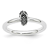 Sterling Silver Stackable Expressions Antiqued Flip Flop Ring