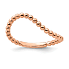 14K Rose Gold Beaded Wave Ring