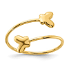 14k Yellow Gold Adjustable Butterfly Ring