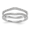 14K White Gold 1/4 ct Diamond Ring Guard with Curved Split Shank