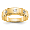 14k Yellow Gold 1/3 ct True Origin Created 3 Stone Diamond Mens Ring