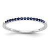 14k White Gold 1/8 ct Blue Sapphire Stackable Ring