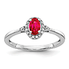 14K White Gold 2/3 ct tw Oval Ruby Halo Ring with Diamonds